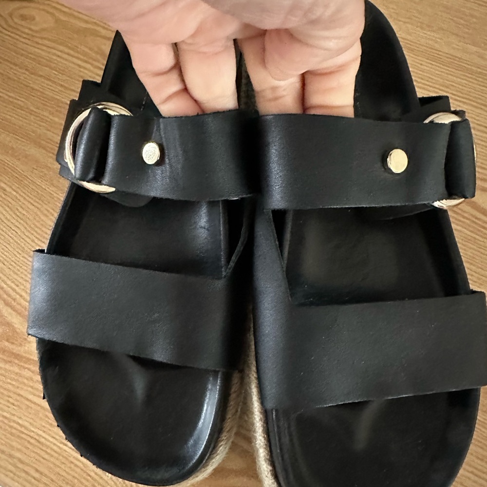 Black gold and raffia ZARA like Birkenstocks